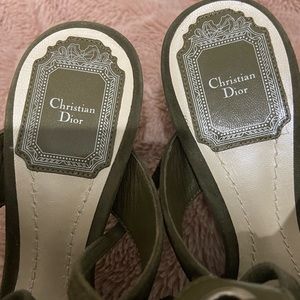 Christian Dior Green Lace Up Heels